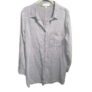 Side Stitch Los Angeles Gray Denim Womens Shirt, Size Medium